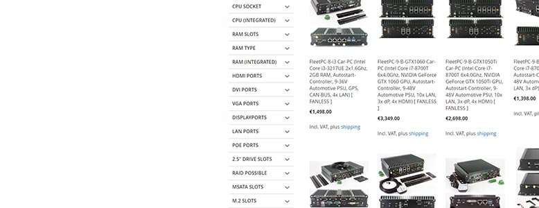 �ber 40 Auswahlparameter!